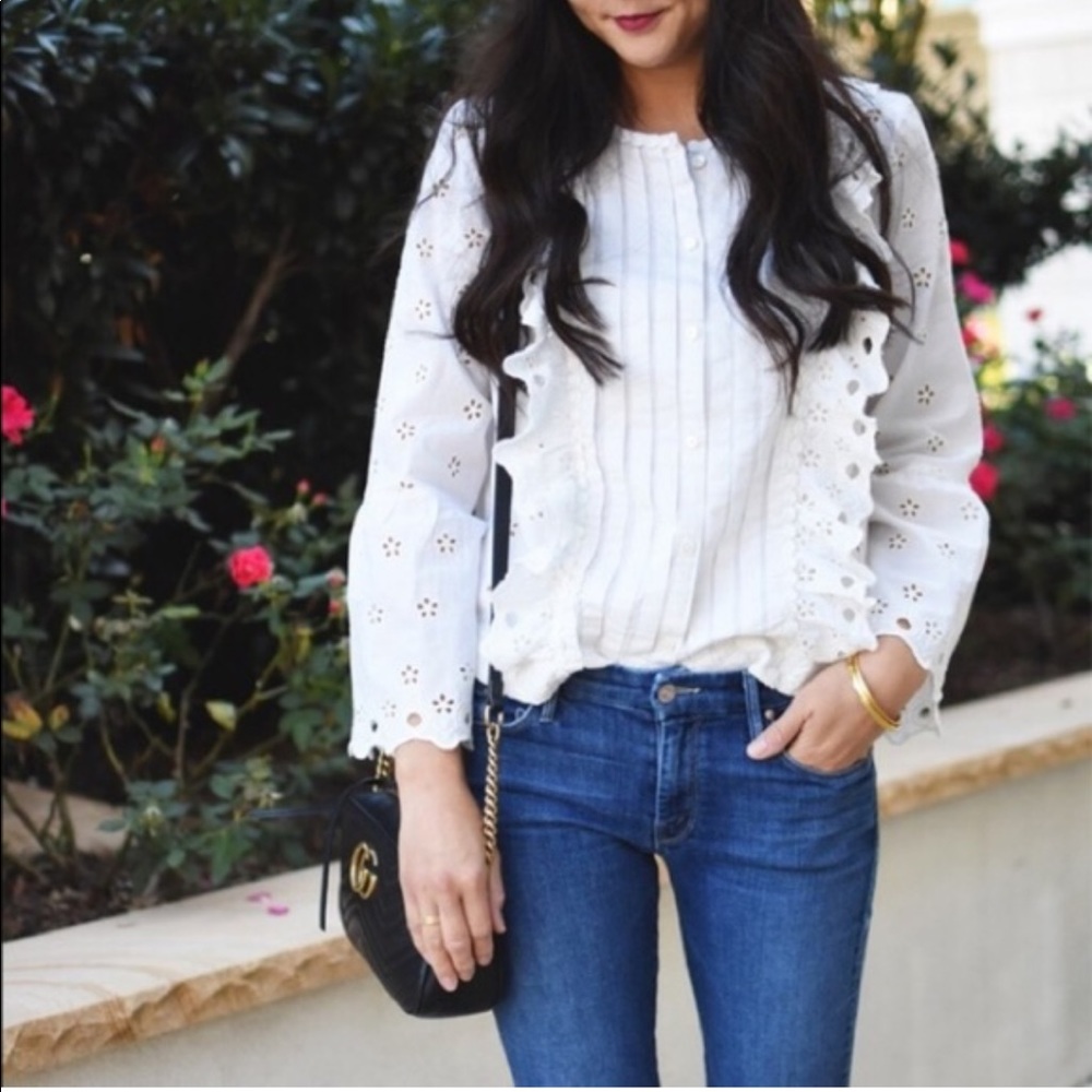 Jcrew Eyelet Button Down